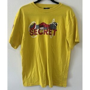 SS Clothing Secret Graphic Yellow Funny Cartoon T-Shirt Mens‎ Size Large